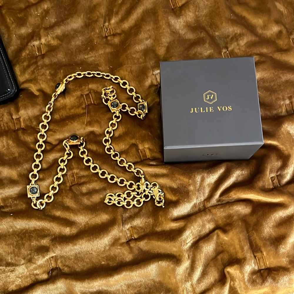 Julie Voss long necklace 24k plated